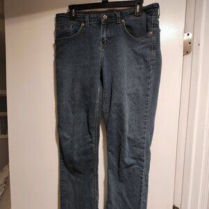 Midrise Dickies relaxed denim dark wash jeans